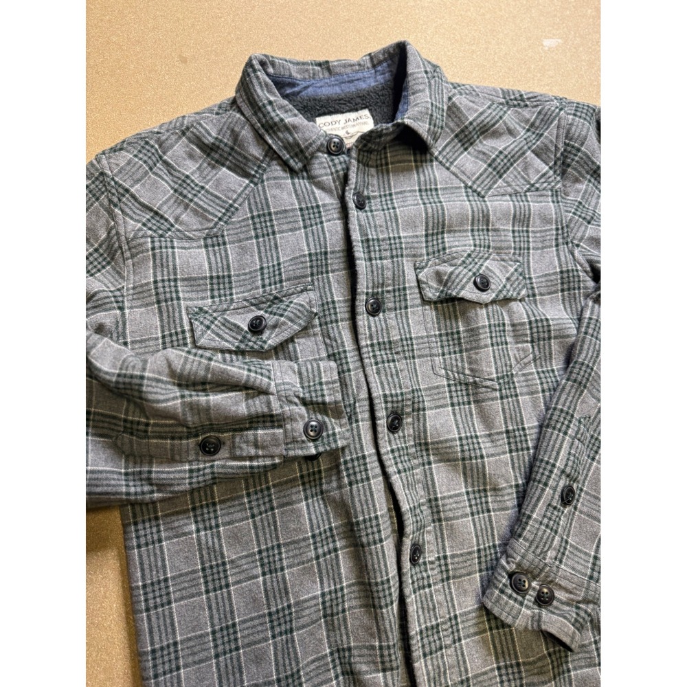 Cody James Men Plaid‎ Flannel Sherpa Lined Western Shirt Jacket Size M